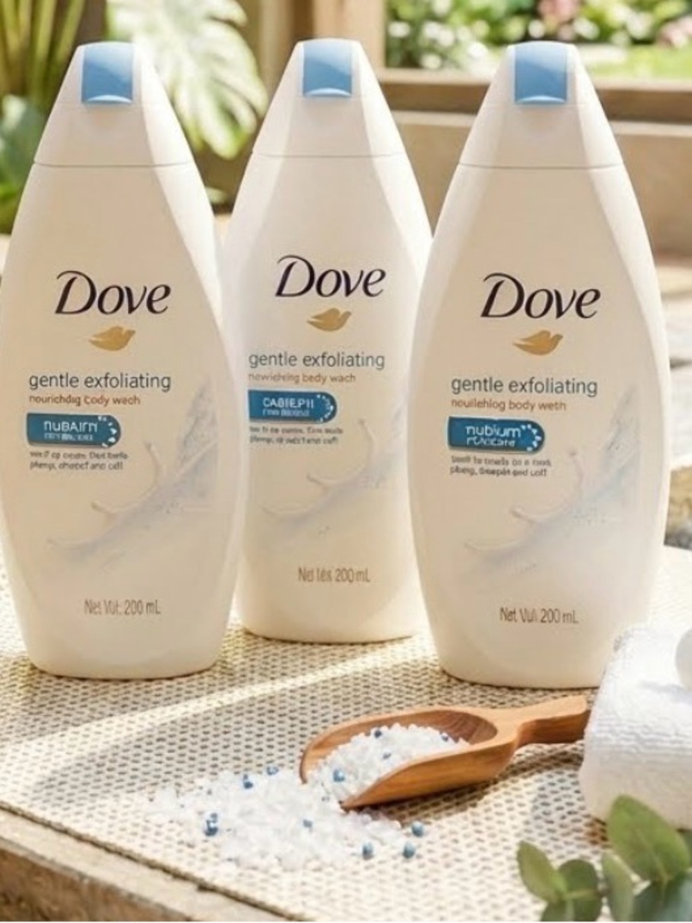 Dove Gentle Exfoliating Nourishing Body Wash 6.76 FL OZ NEW (Lot Of 3)